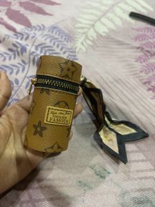 1 Leather Keychain Pouch- For Money/ Lipstick 💄
