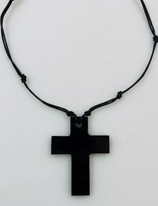 Black Cross Pendant y2k Necklace