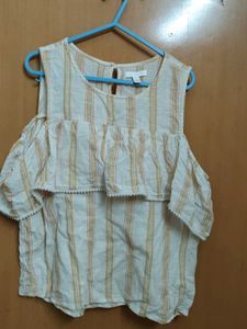 Striped Cold Shoulder Top