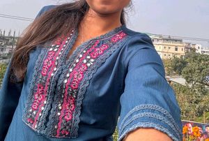 Embroidered Blue Tunic