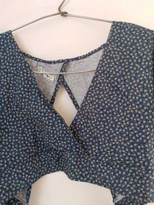 Branded Blue Tieup Crop Top.
