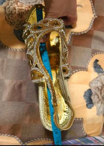 👠BRIDAL GOLDEN  Sandals AMAZING STONED NEW❗💛