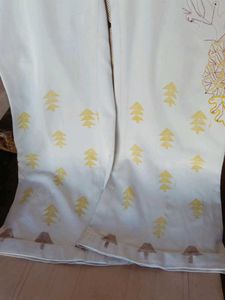 Embroidered White Flared Pants