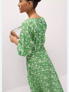 Green Floral Print Dress