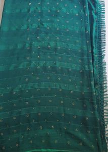 Elegant green saree with designer blouse