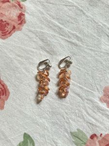 Beaded Dangle Clip-On Earrings