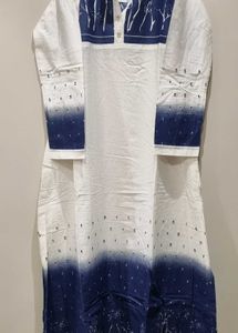 White And Blue Kurta