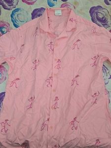 Pink Panther Half Sleeve Over Sized Shirt