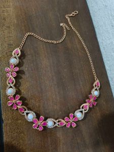 Rose Gold Floral Necklace