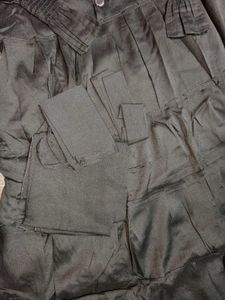 Black Unique Style Dubai Abaya Burqua 4 Pcs Set