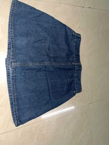 Cute Yellow Top &amp; Denim Skirt Set