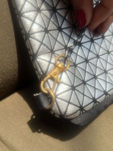Silver Sling Bag- Detachable Chain