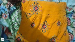 Yellow Printed Dress Material