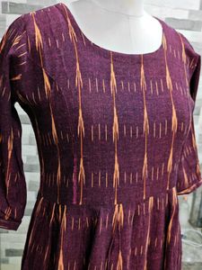 Maroon Printed Fit and Flare Dress