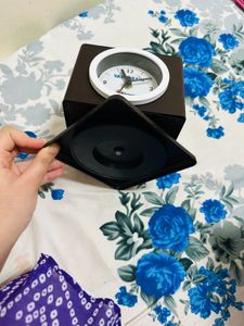 Pencil Holder Brown Color With Clock