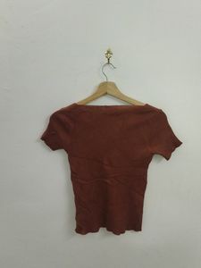 Summer Korean Women Solid Color V Neck Top