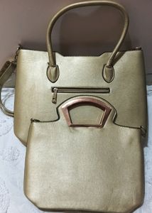 Handbag Partywear Gold Colour