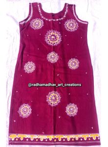 Sleeveless Febric Work Kurti