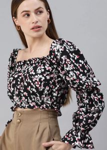 Floral Print Crop Top