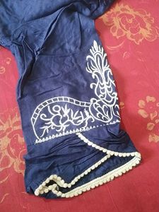 Navy Embroidered Tunic Top