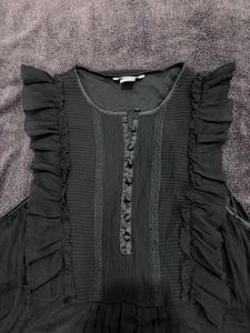 H&amp;m Ruffled Black Dress