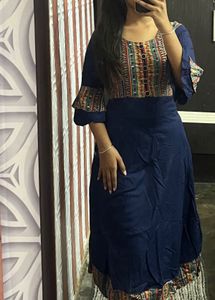Blue Multi Anarkali Kurti