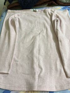 Light Pink Off shoulder Winter Top
