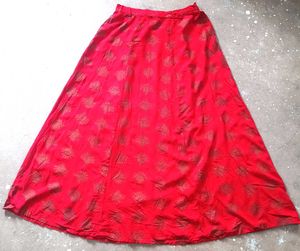 Red Printed Ethnic Skirt