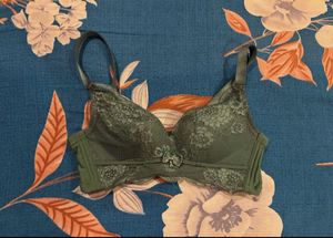 Green Padded Pushup Bra
