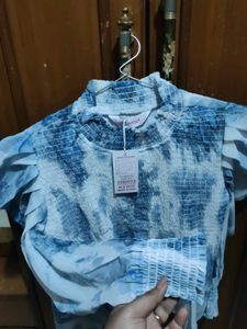 Blue Tie-Dye Top