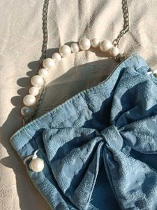 Blue Bow Clutch