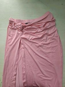 Halter Tie-Up Neck Crop Top with Side Slit Skirt