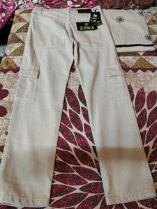 Zara Beige Cargo Pants