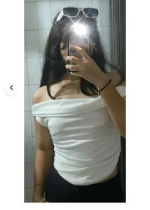 White Colour Cowl Neck Top
