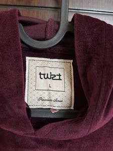 Maroon Velvet Hoodie