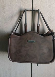 Hand Painted Elegant Brown Shoulder Bag