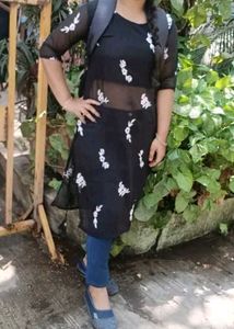Kalika Georgette With Embroidery Pure Dhaga Kurt