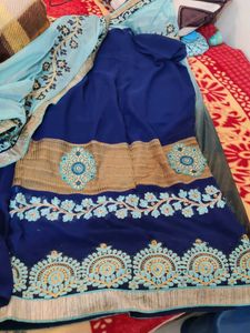 Elegant Ombre Saree with Embroidery