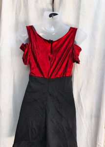 Stylish Red &amp; Black Party Dress