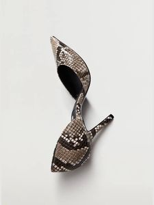 MANGO SNAKE PRINT HEELS
