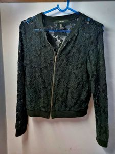 Forever 21 Lace Applique Jacket