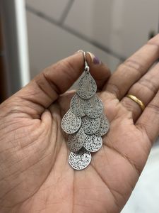 Silver Leaf Dangle Earrings