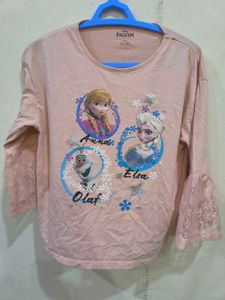 Pink Disney Frozen Top For Girls
