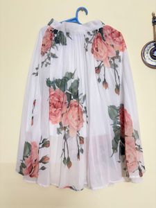 Floral Pleated Skirt