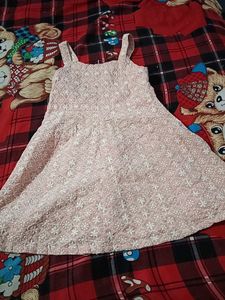 Kids Frock Chikan Kadi Fabric