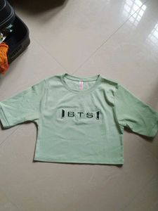 BTS Crop Top - Light Green