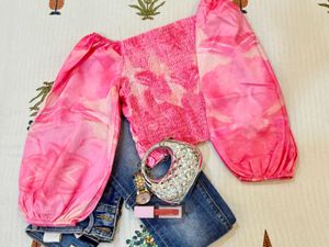 Pink Rose Off-Shoulder Top