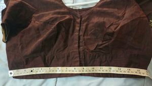 Brand new Brown Saree Blouse with jari border
