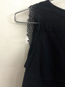 Black Lace Detail Top