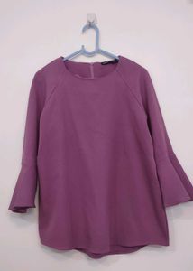 Elegant Purple Bell Sleeve Top